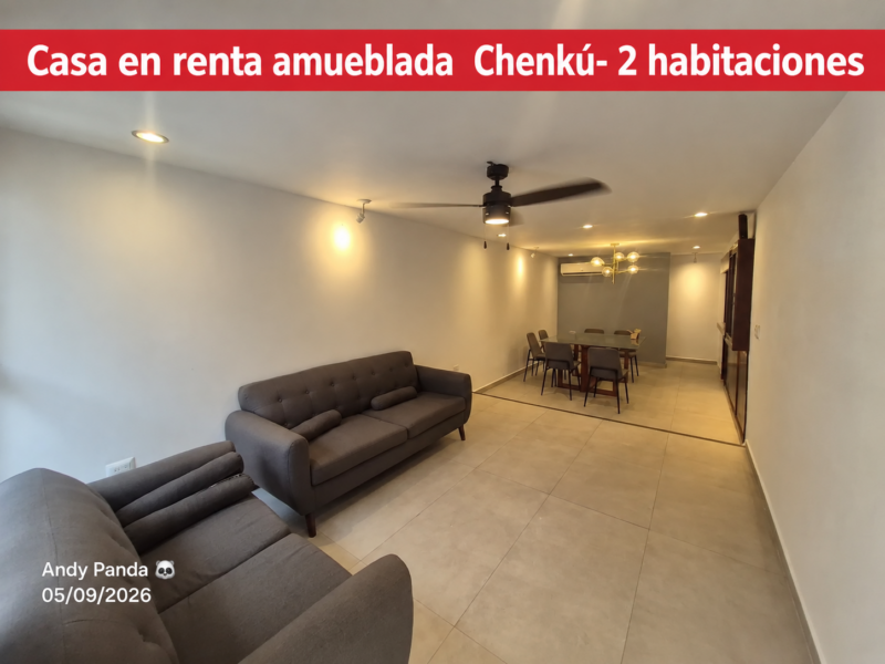 casa en renta en merida, fraccionamiento Chenkú- amueblada y equipada