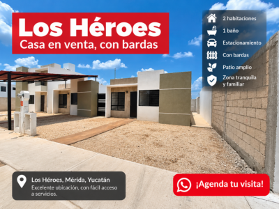 Casa en renta en Mérida, fraccionamiento los Héroes- ya con bardas